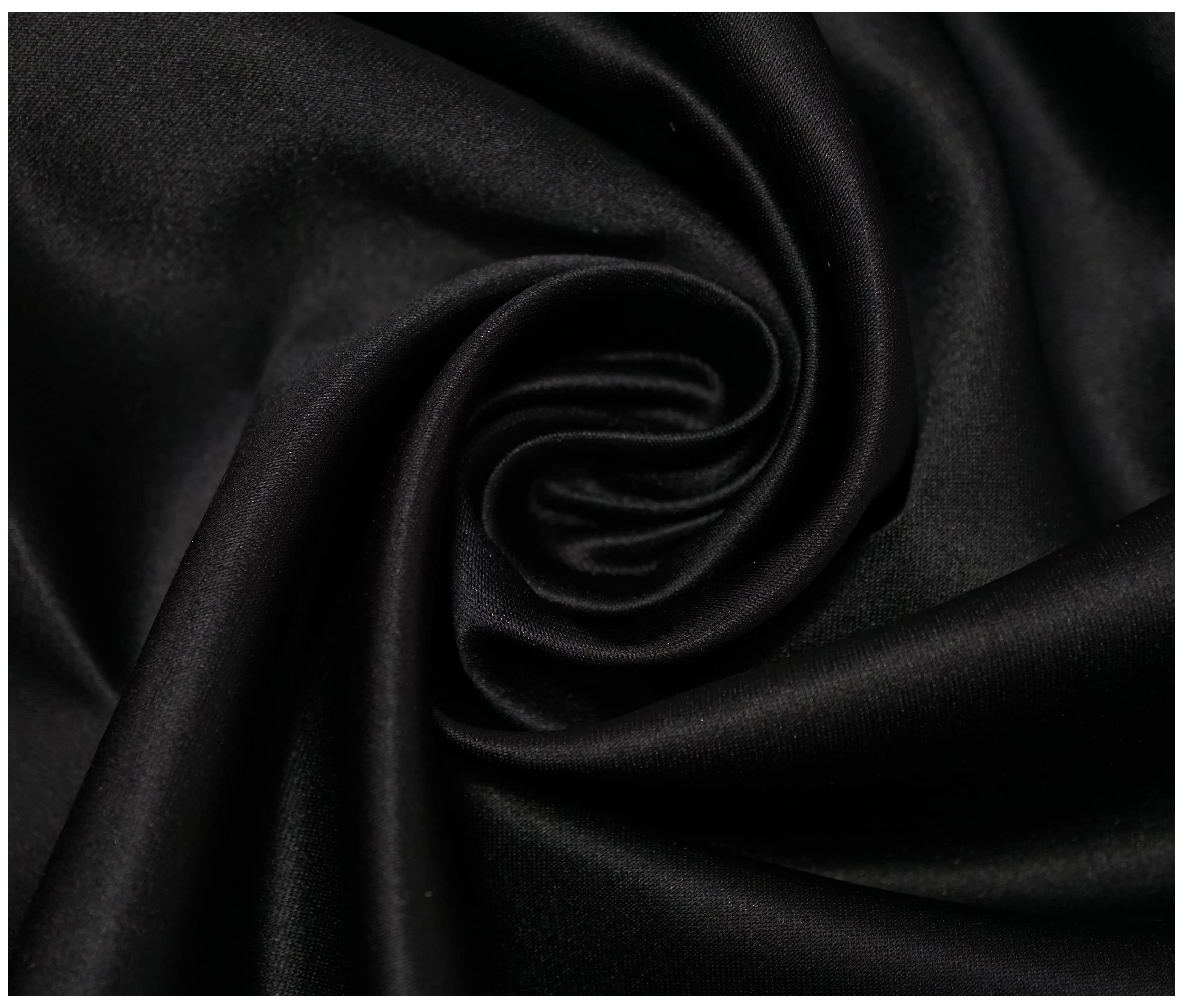 Matte Duchess Bridal Satin Polyester Fabric for Dressmaking Wedding Crafts Quilting Sewing 150cm Wide (2 Metre (200 x 150cm), Black) โ image 1