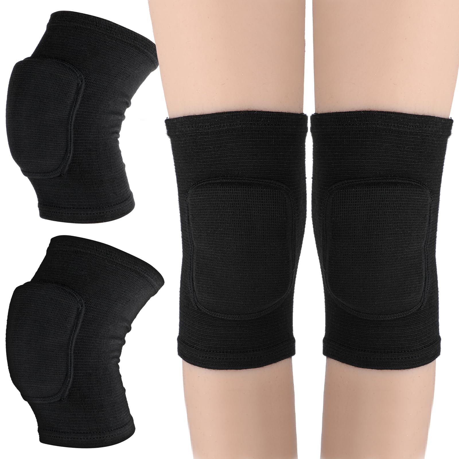 Sibba Genouillère Pour Enfants Genouillère Élastique Respirante Protection De Genou En Éponge Rembourrée Antidérapante Pour Le Volleyball La Danse Course Patinage Basketball Football Sports