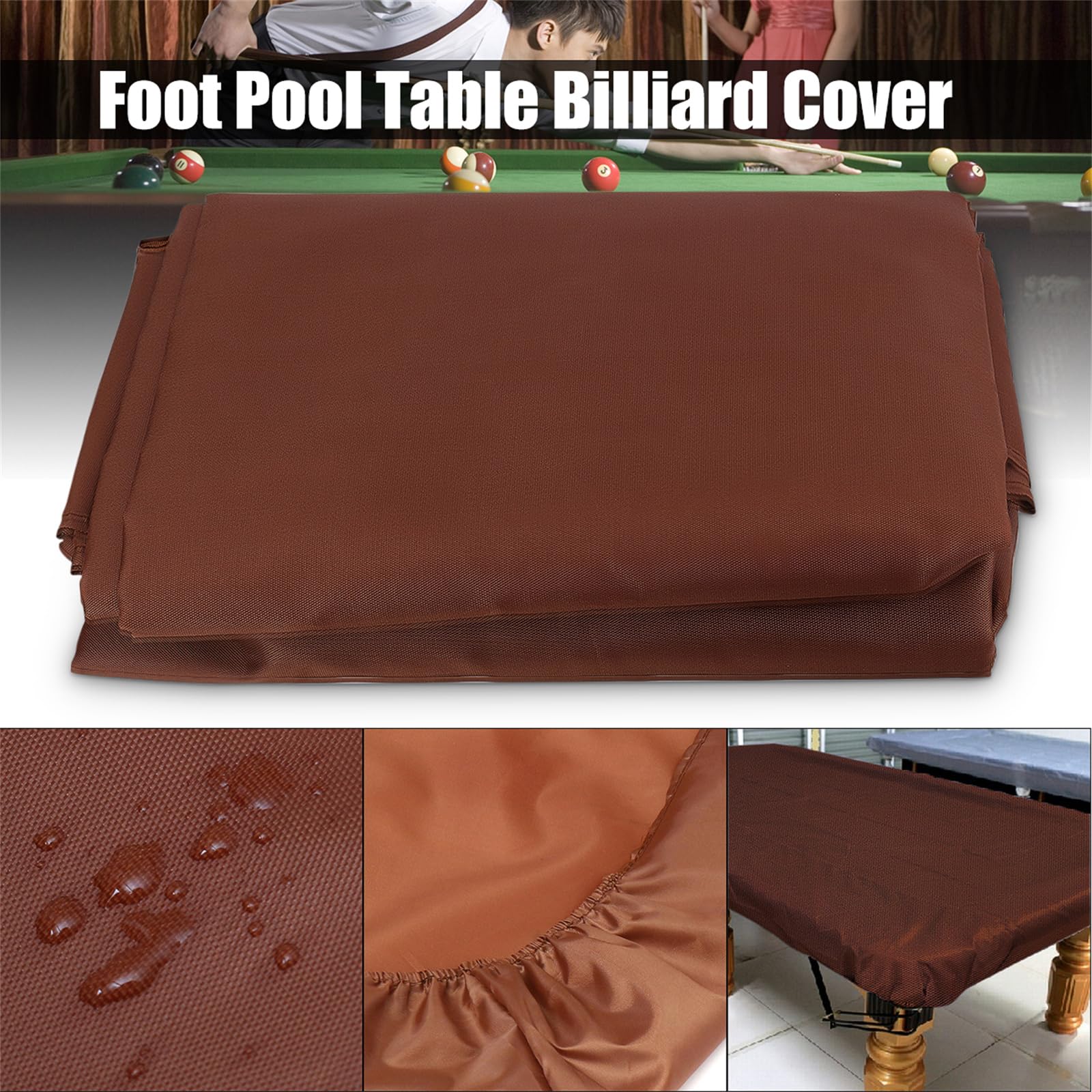 Funda para mesa de billar resistente al agua, tela Oxford para mesas de ping pong de 2,4 m, 260 x 150 cm