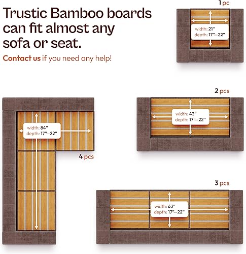 Miniatura 5 de Soporte de cojín de sillón para asiento caído 21 x 22, protector de silla, solución de hundimiento, insertos de tablero de bambú ajustables debajo