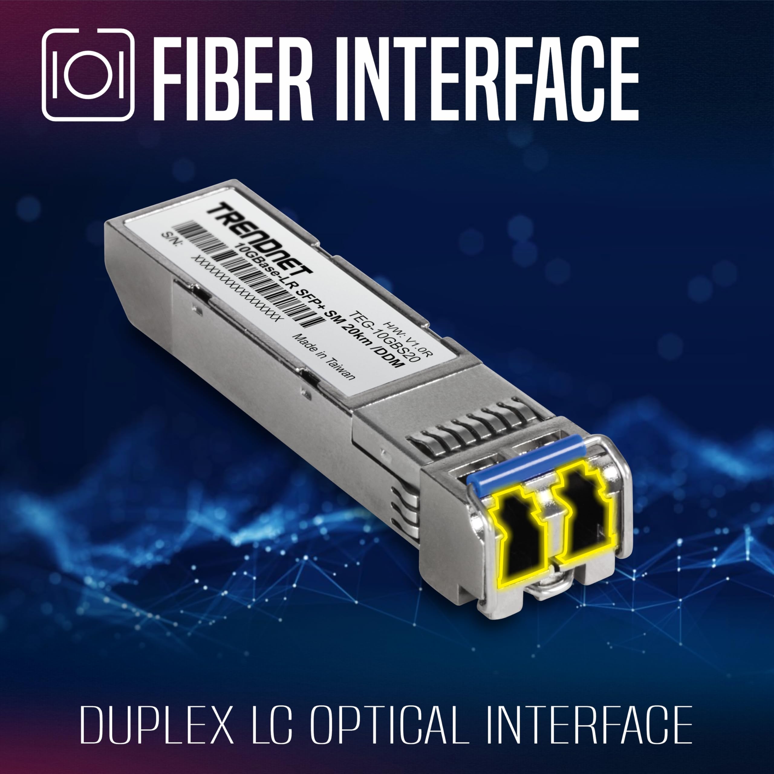 TRENDnet 10GBASE-LR SFP+ Single Mode LC Module (20KM with DDM), W128918056 (LC Module (20KM with DDM))
