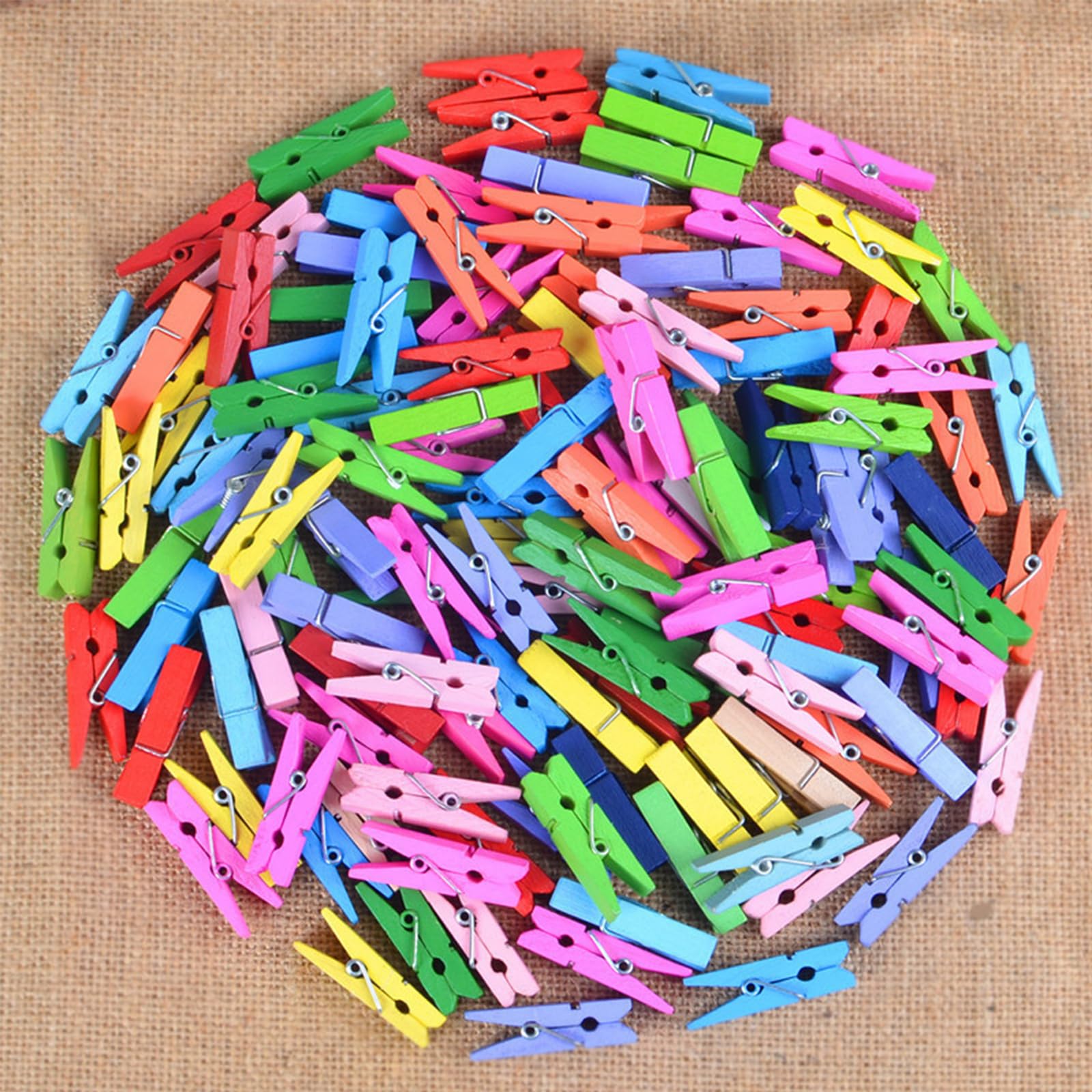 16x Apli Houten Gekleurde Mini Wasknijpers Blister Met 45 Stuks In Geassorteerde Kleuren