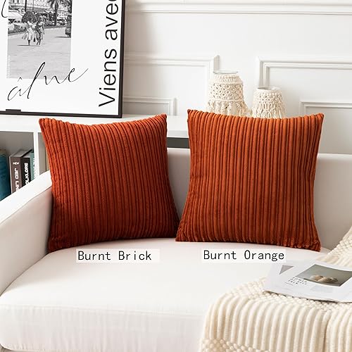 Miniatura 79 de UGASA - Juego de 2 fundas de almohada de terciopelo a rayas, funda decorativa para cojín con cremallera oculta para el hogar, sofá, dormitorio,