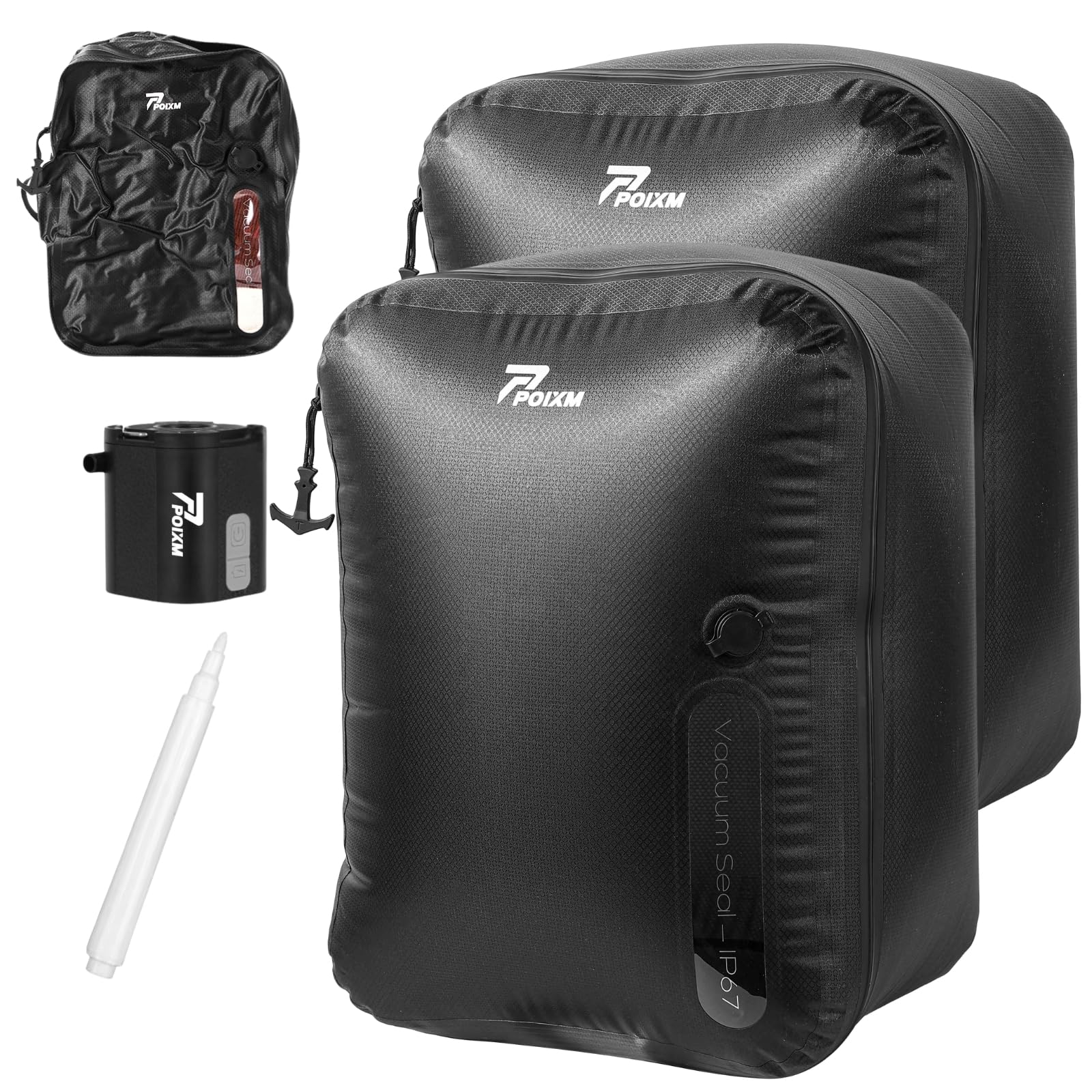 Amazon.com: POIXM Vacuum Bags for Travel with Wireless Pump, 180