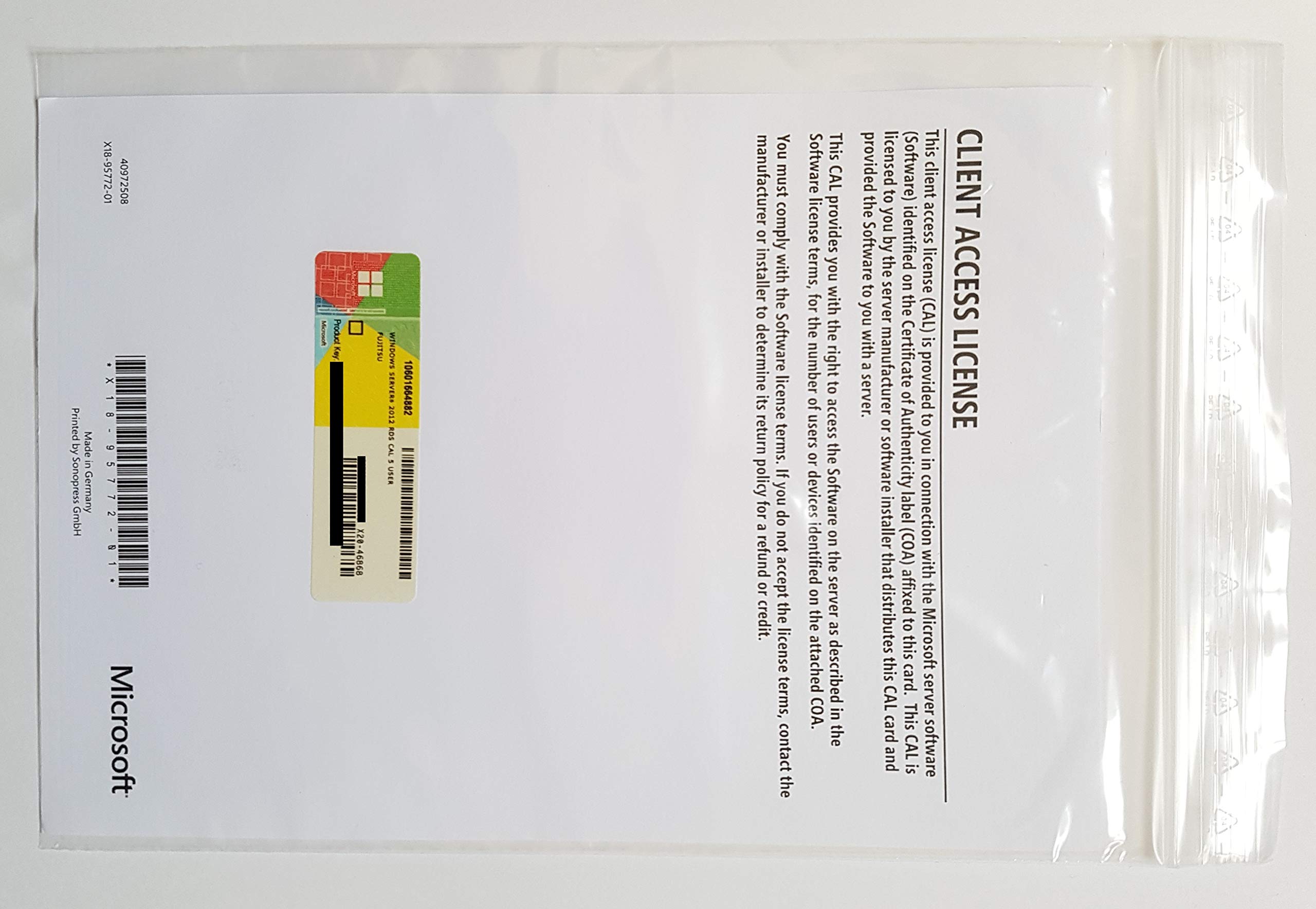 Microsoft Windows Server 2012 Remote Desktop Services - Lizenz - 5 Benutzer-CALs - Win - Deutsch