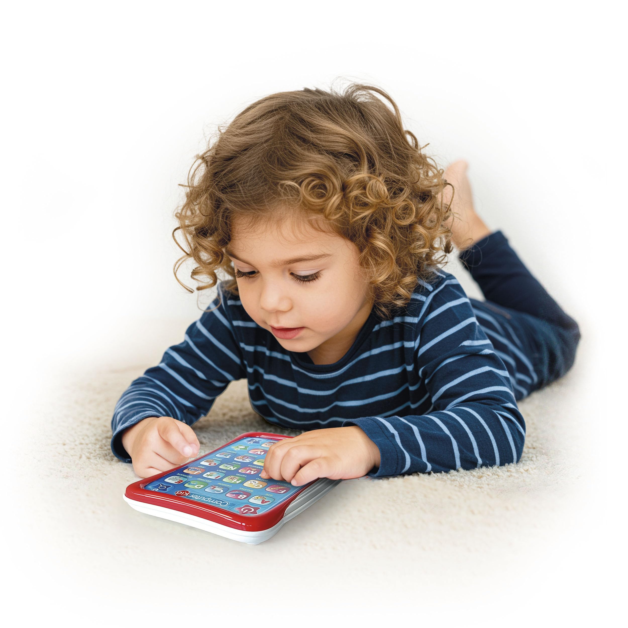 Clementoni - Computer Kid - Tablet Alfabeto, Gioco Educativo Parlante 3+ Anni, 5 Modalità di Gioco e 30 Tasti Interattivi, Imparare Lettere e Parole, Lingua Italiana, 16702