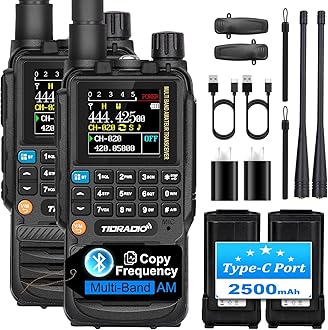 TIDRADIO TD-H3 GMRS Handheld Radio, USB-C Programming & Charging, Multi-Band Long Range Walkie Walkies with GMRS Repeater Capable, 2500mAh Rechargeable Battery, DTMF FM AM NOAA 2Pack