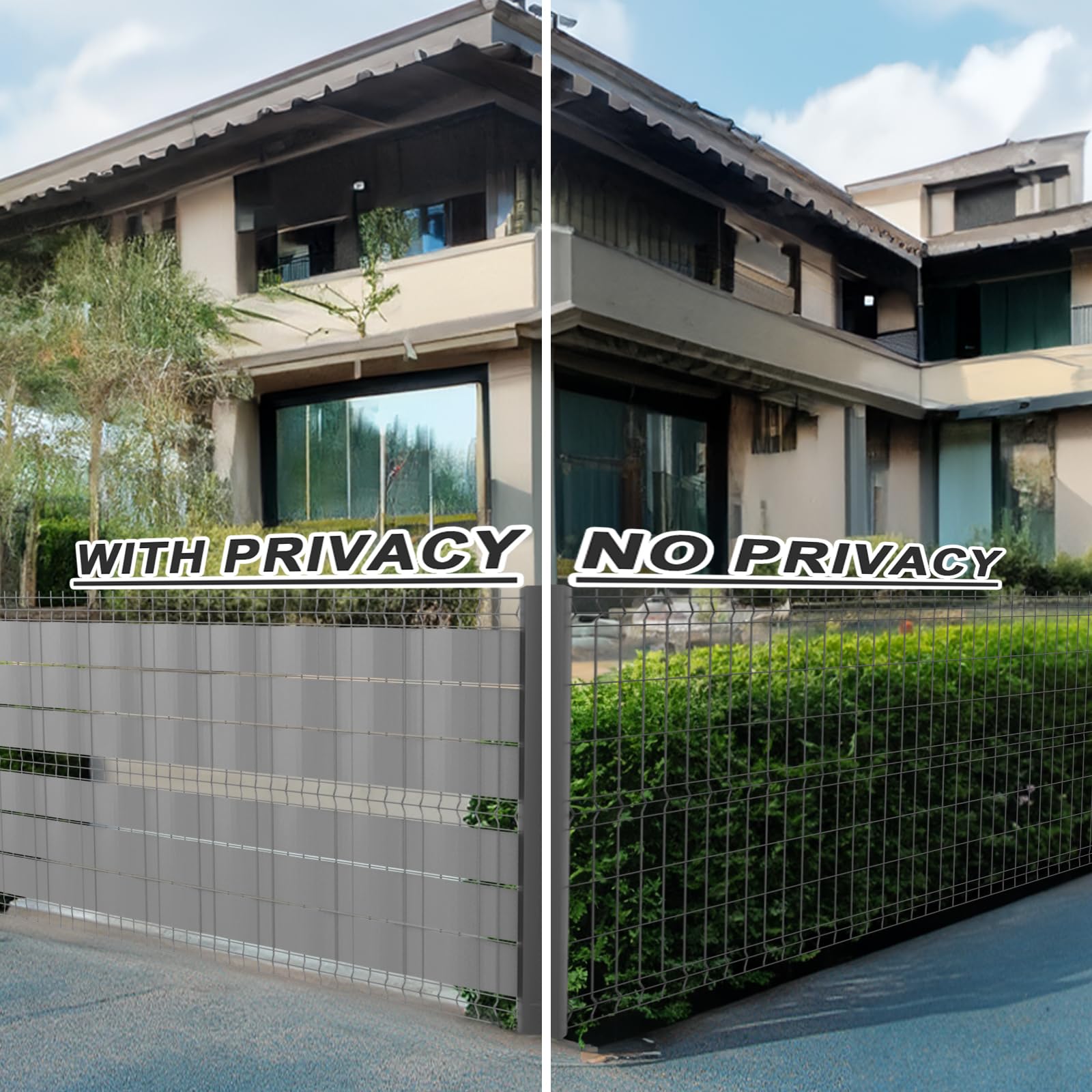 Sunnyalxx PVC Garden Privacy Screen, Garden Fence Stripe, 0.19 x 35 m Roll Opaque,Weatherproof,UV Resistant Sunscreen Cover,Stone - Image 4
