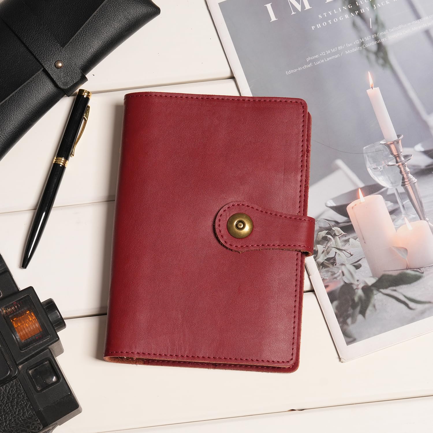 Wonderpool A6 Binder Travel Diary Journal Notebook, College Ruled Paper Refillable - Image 2