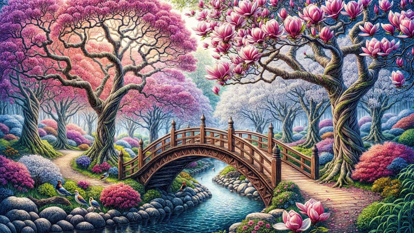Puzzle dla dorosłych 5000 sztuk, wymagające łamigłówki, gry logiczne dla całej rodziny, świąteczny prezent dla przyjaciół w pięknym opakowaniu (Ponte Park Magnolia)