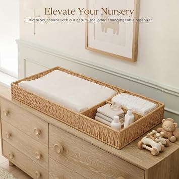 Large Rattan Changing Tray Universal Removable Changing Tray