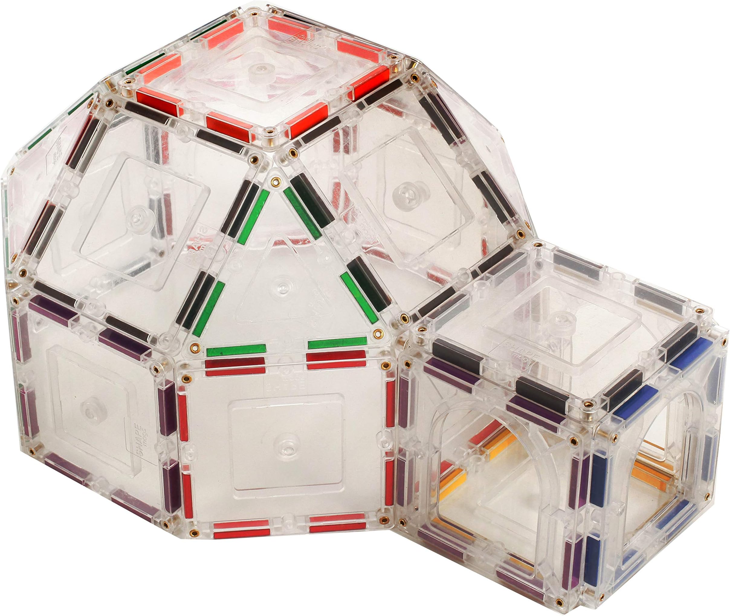 Rainbow Mags 40 piece glass color Magnetic tiles with colored magnets. THE IGLOO SET