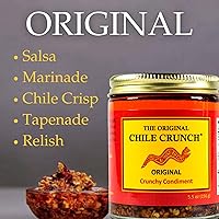 Vista 5 de CHILE CRUNCH - Condimento crujiente picante original - Pimientos de chile tostados naturales, salsa crujiente de ajo y cebolla - Vegano, sin gluten