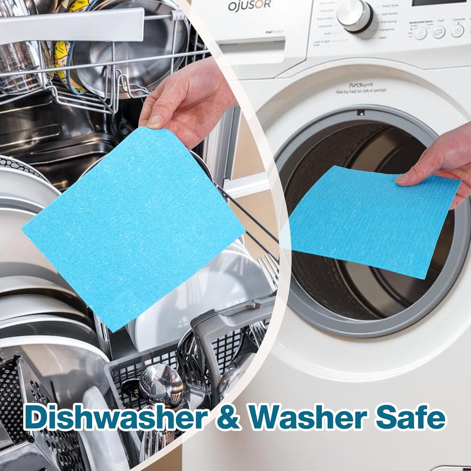 Swedish Dishcloths for Kitchen, 15-Pack - Extra Absorbent & Fast Drying, Reusable Washable Cleaning Cloths, Eco-Friendly Kitchen Towels Replace Sponges & Paper Towels - Image 9