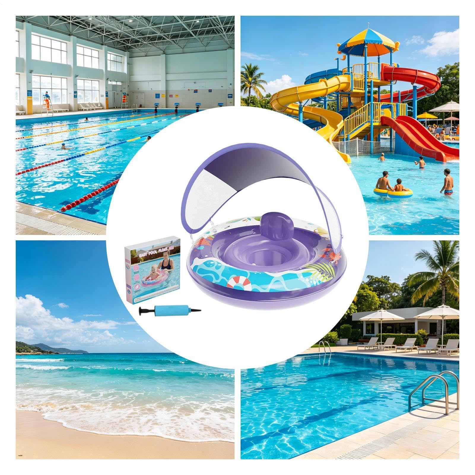 Anillo de natación para niños, transpirable, ajustable, ayuda de natación para niños, para fiestas de verano, juegos al aire libre en interiores, juegos de surf y agua