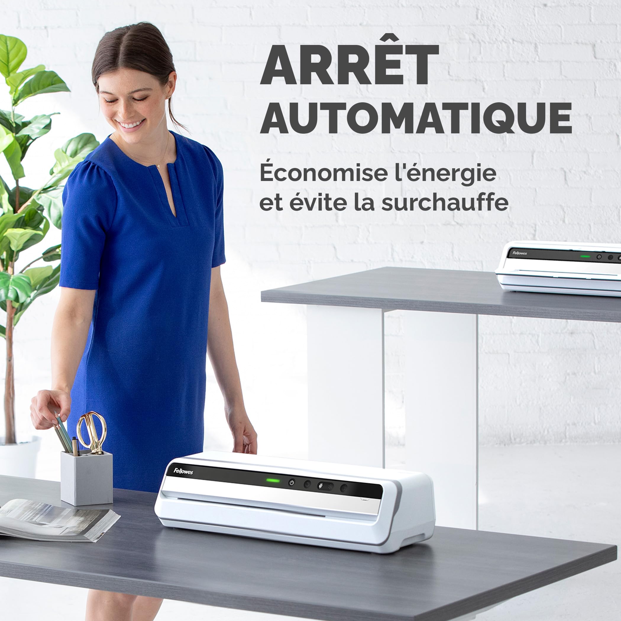 Fellowes Plastifieuse Jupiter A3, pour plastifier à chaud des pochettes de 80 à 250 microns, usage intensif, marche arrière automatique, comprend 10 pochettes de plastification, blanc | Plastification à chaud 80-250 microns, Usage intensif, Marche arrière