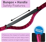Sur la laisse du chien d'épaule - Mains Free Leash pour la marche et la randonnée avec des chiens moyens et grands, réglable 4 à 6 FT Plomb Bungee extérieur avec poignée de circulation par Nuvuq (18-120 lb, rose)