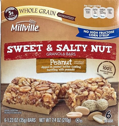 MILLVILLE Barras de granola Trail Mix (6 unidades) (nueces dulces y saladas)