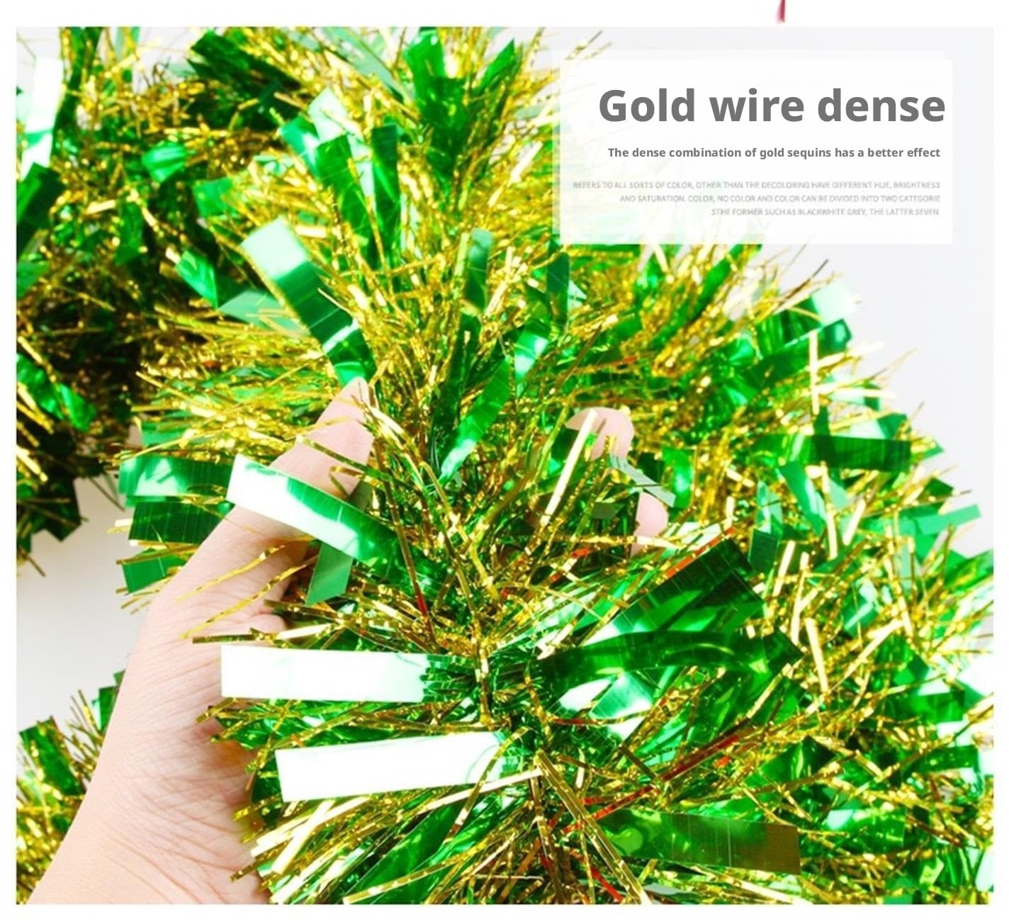 Decoraciones De Interior Exterior Guirnalda Navideña De Oropel Metálico Brillante con 10 Piezas For Colgar Fiestas