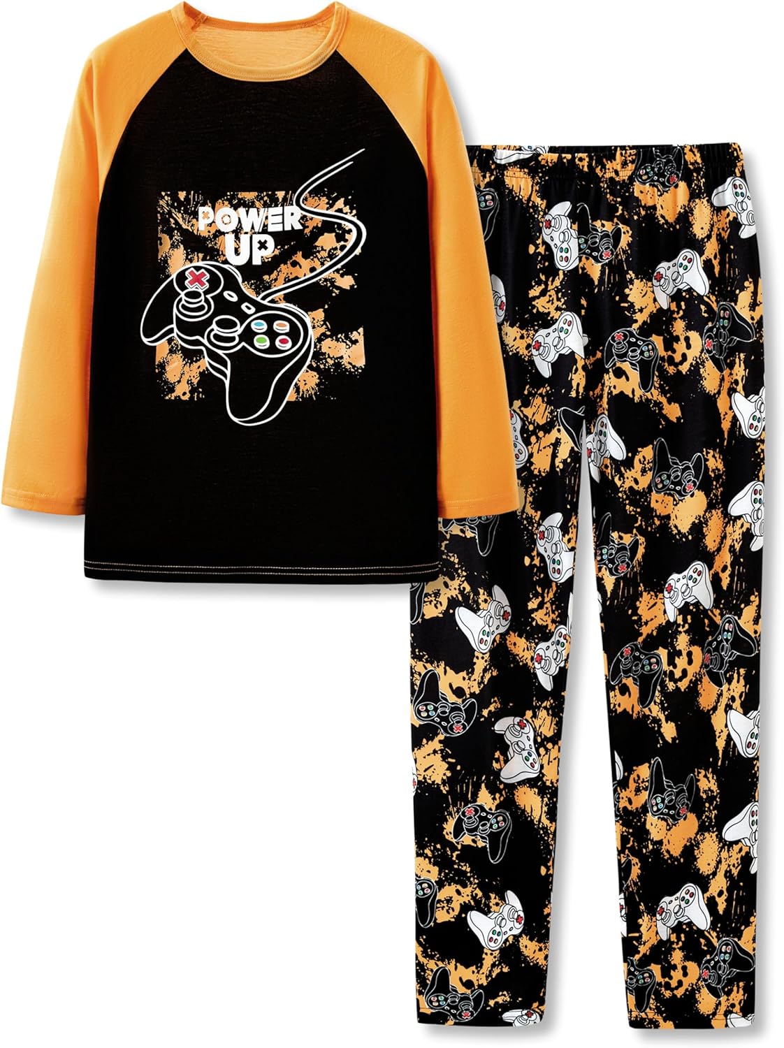 Tebbis Cozy Pajamas For Little/Big Boys Blue Shark Pattern Long Sleeves Holiday PJs Set Kid Size 6-18