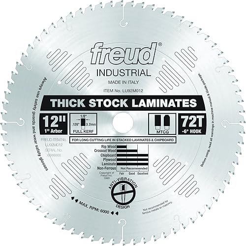 Freud Hoja laminada gruesa de 12" x 72T (LU92M012), multicolor, talla única