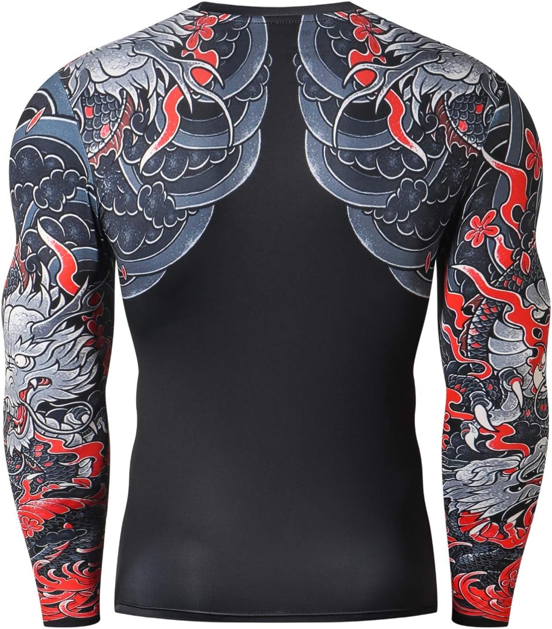 Red Plume Cool Dry Compression Long Sleeve Baselayer Athletic Sports T-Shirts/Compression Crew Neck Long Sleeve T-Shirts - Image 5