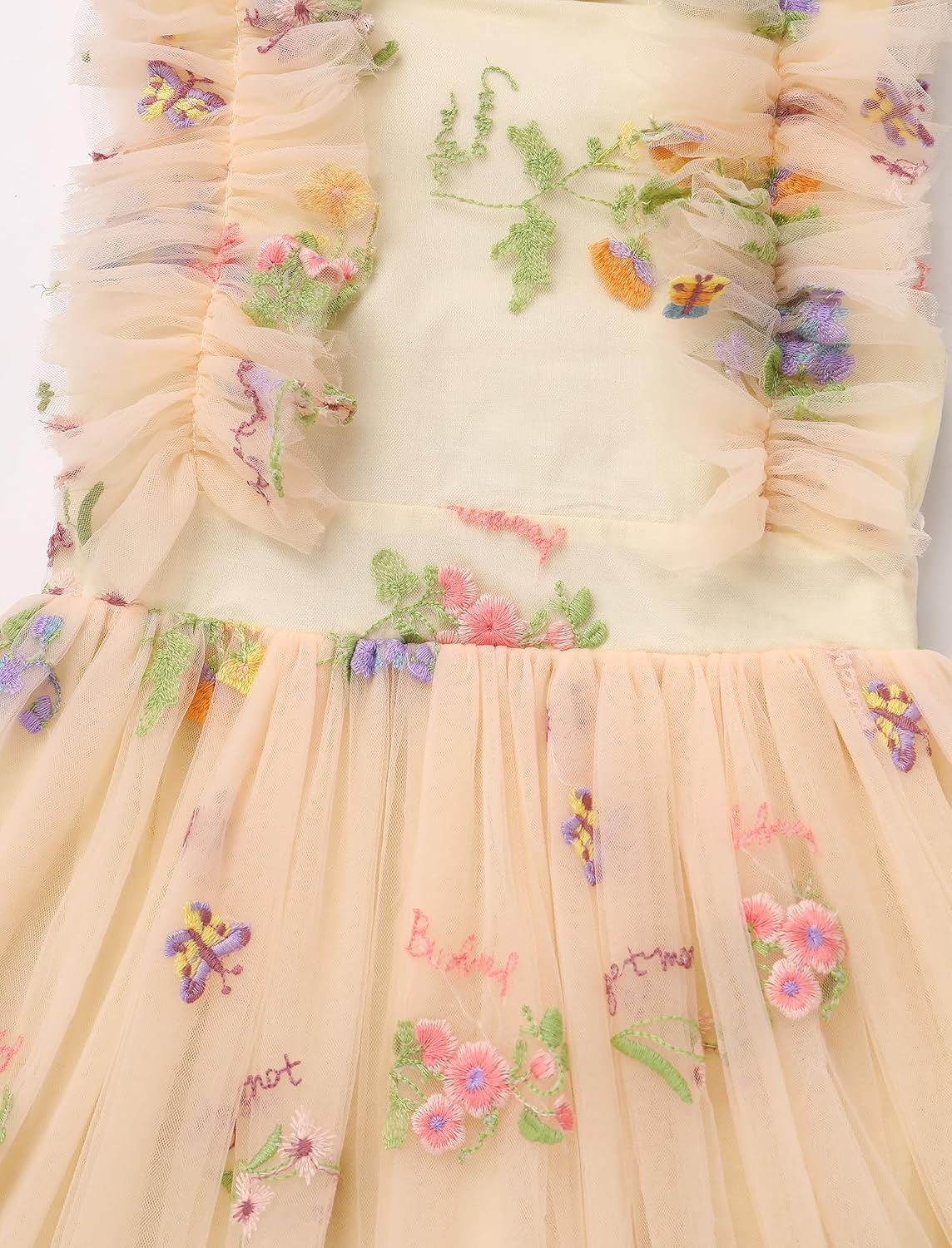 Girls Birthday Party Dress Ruffle Sleeve Sequin Dots Floral Tulle Princess Wedding Pageant Formal Bance Gown