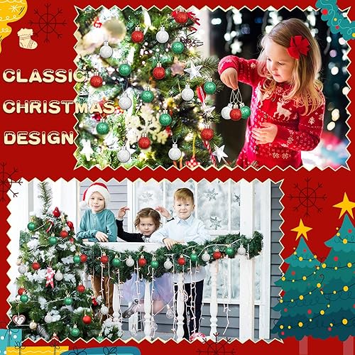 Miniatura 4 de 72 mini esferas de Navidad, adornos colgantes para árbol de Navidad, bolas de Navidad con purpurina para árbol de Navidad, fiesta, boda, interiores