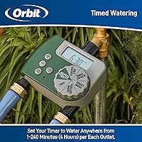 Vista 4 de Orbit 58910 Temporizador de riego de manguera digital programable de 2 salidas