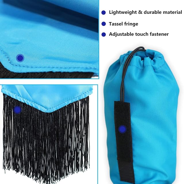 Foto 2 de 5 de Harrison Howard Bolsa de Cola de Caballo con Flecos, Color Azul Celeste