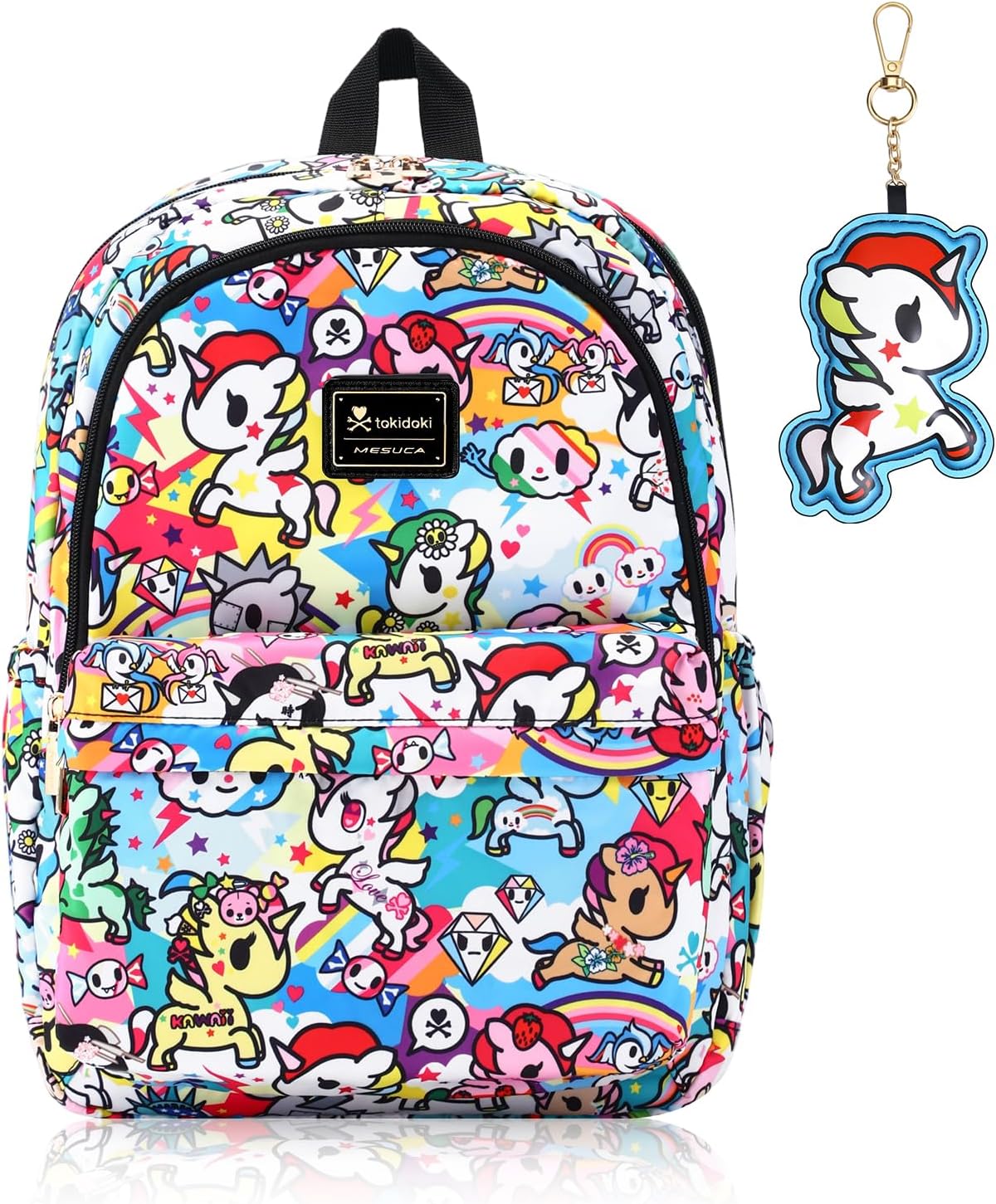 Tokidoki Backpack with Unicorno Keychain Travel Backpack for Women Casual Daypack for Work Weekender Business (BPK_unicorno-01)
