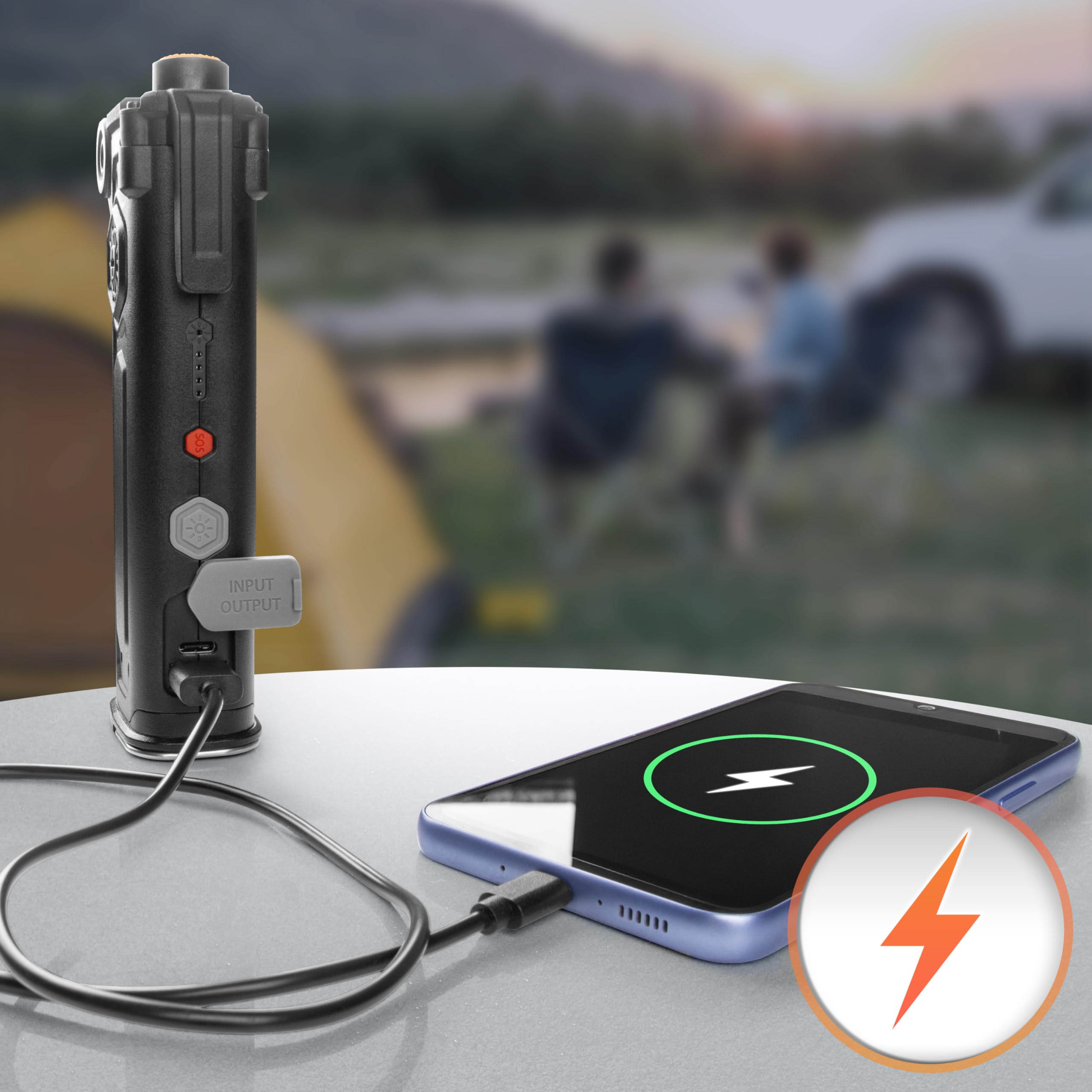 Duronic CT51 Rettungswerkzeug Auto, 6-in-1 Notfall Ausrüstung, Gurtschneider, Nothammer, Taschenlampe und Licht, Alarmton, Powerbank mit Solar und USB