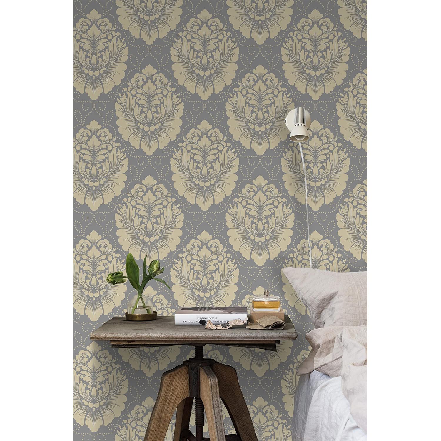 Papier Peint Latex Gris 208x146cm Coloray pour Décoration Murale de Salon