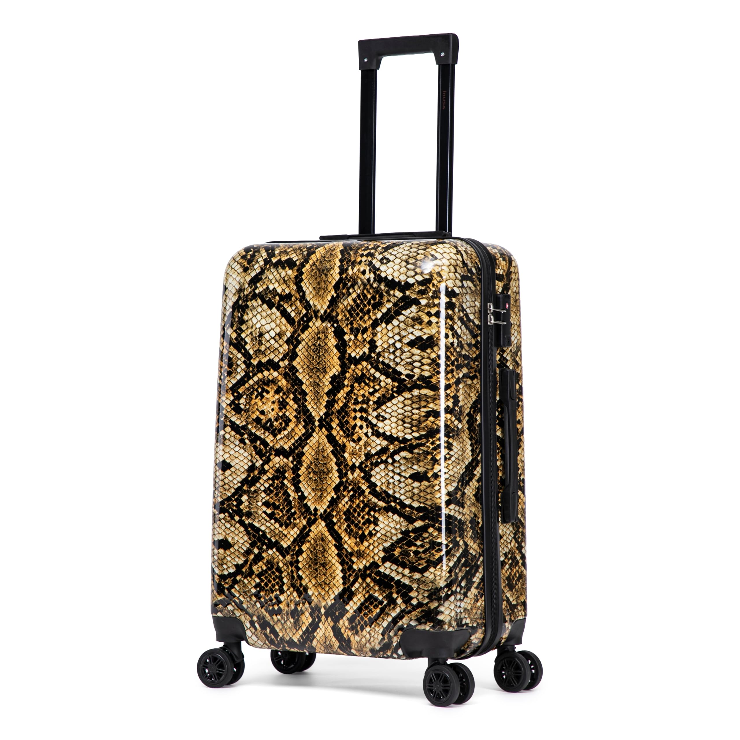 InUSA Snake Print 24-Inch Hardside Spinner Luggage Lightweight &amp; TSA Lock