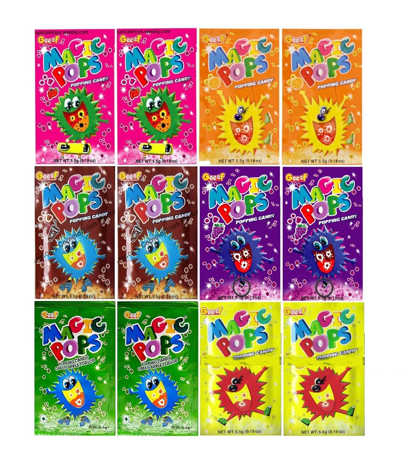 Magic Pops Popping Candy, Assorted Flavors, Strawberry, Orange, Cola, Grape, Green Apple & Lemon Flavours 2 Sachets of 5.5gm Each Flavours-image-40