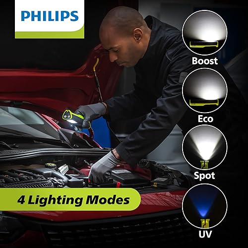 Vista 17 de Philips Xperion 6000 Line - Luz de trabajo LED recargable, linterna de mano profesional de 300 lúmenes con base magnética y gancho para colgar