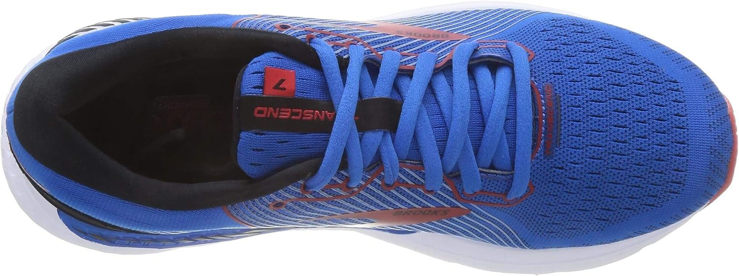 Brooks Mens Transcend 6 Running Shoe 9 Mazarine/Black/Red