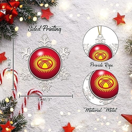 Vista 114 de Bandera de Kenia, adornos colgantes para árbol de Navidad, copo de nieve nacional, adorno de metal, recuerdo de Navidad, regalo de Kenia, decoración