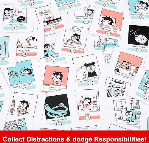 Miniatura 4 de Mattel Games Sarah's Scribbles Future Me Problems - Juego de cartas para todos sobre cómo evitar la responsabilidad