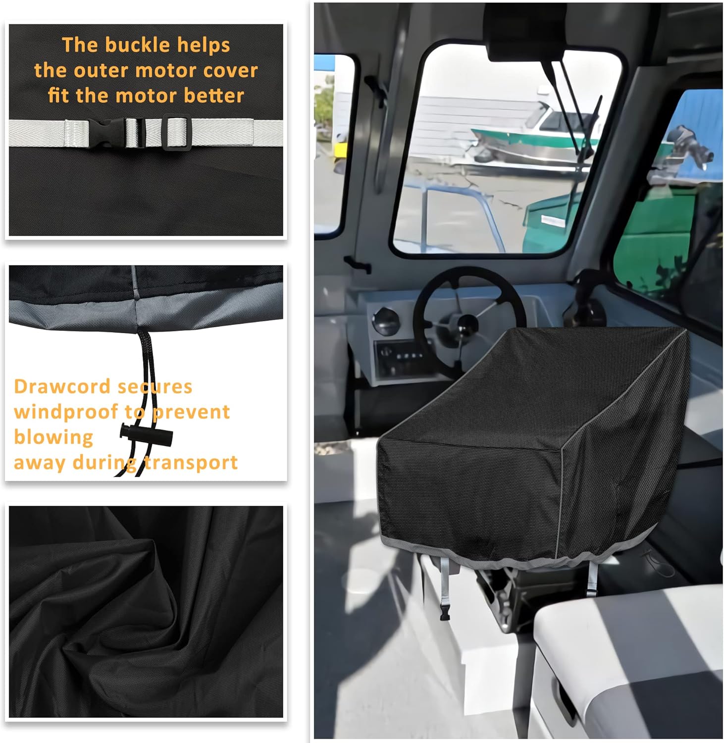 Kintaki Boat Folding Seat Cover, 600D Waterproof, Fishing Chair Cover, Outdoor Waterproof, Black, 20"L x 19"W x 14"H