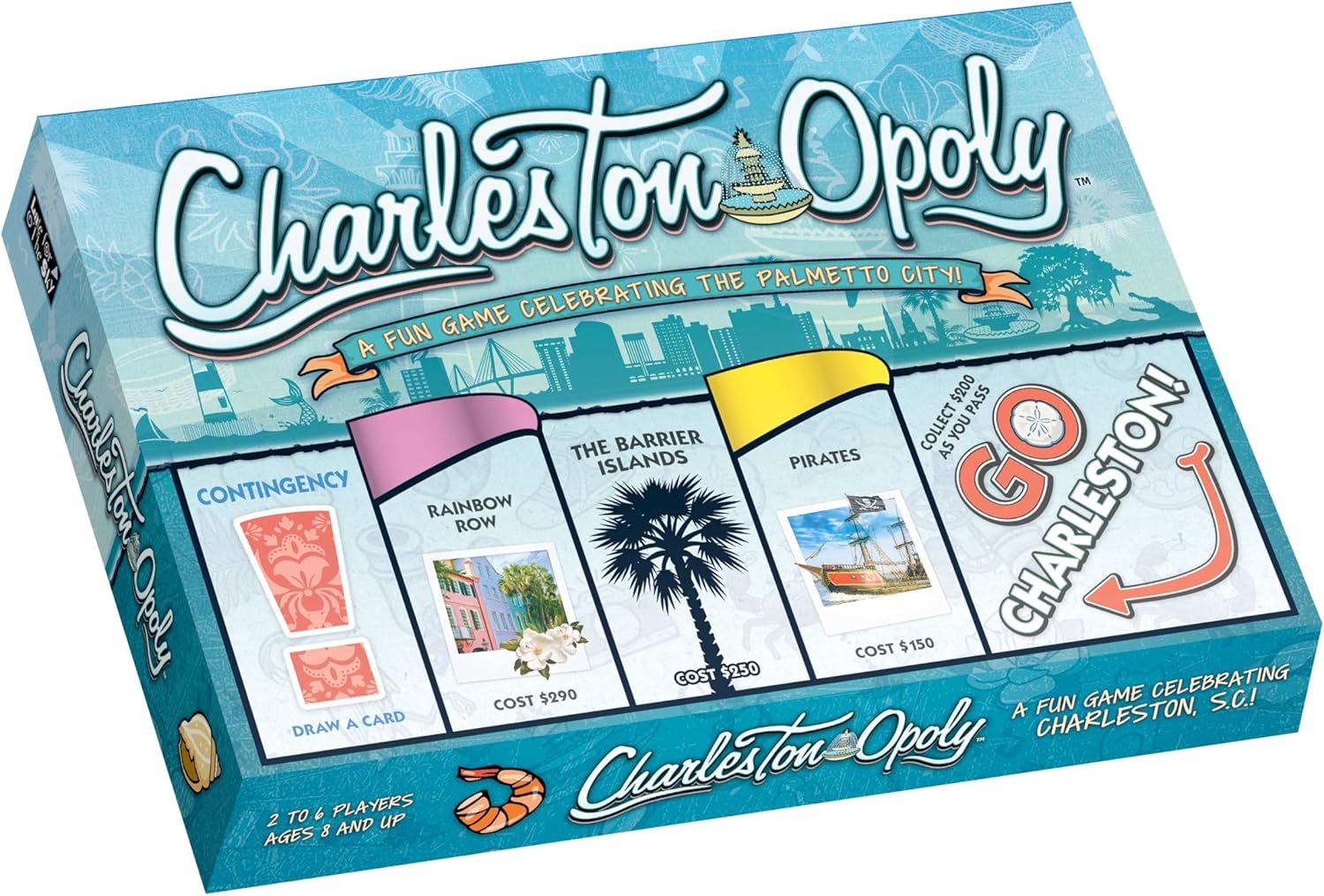Late for The Sky Charleston-Opoly Board Game – Charleston South Carolina Property Trading Family Game for 2-6 Players, Ages 8+, City Landmarks, Fast-Play Option