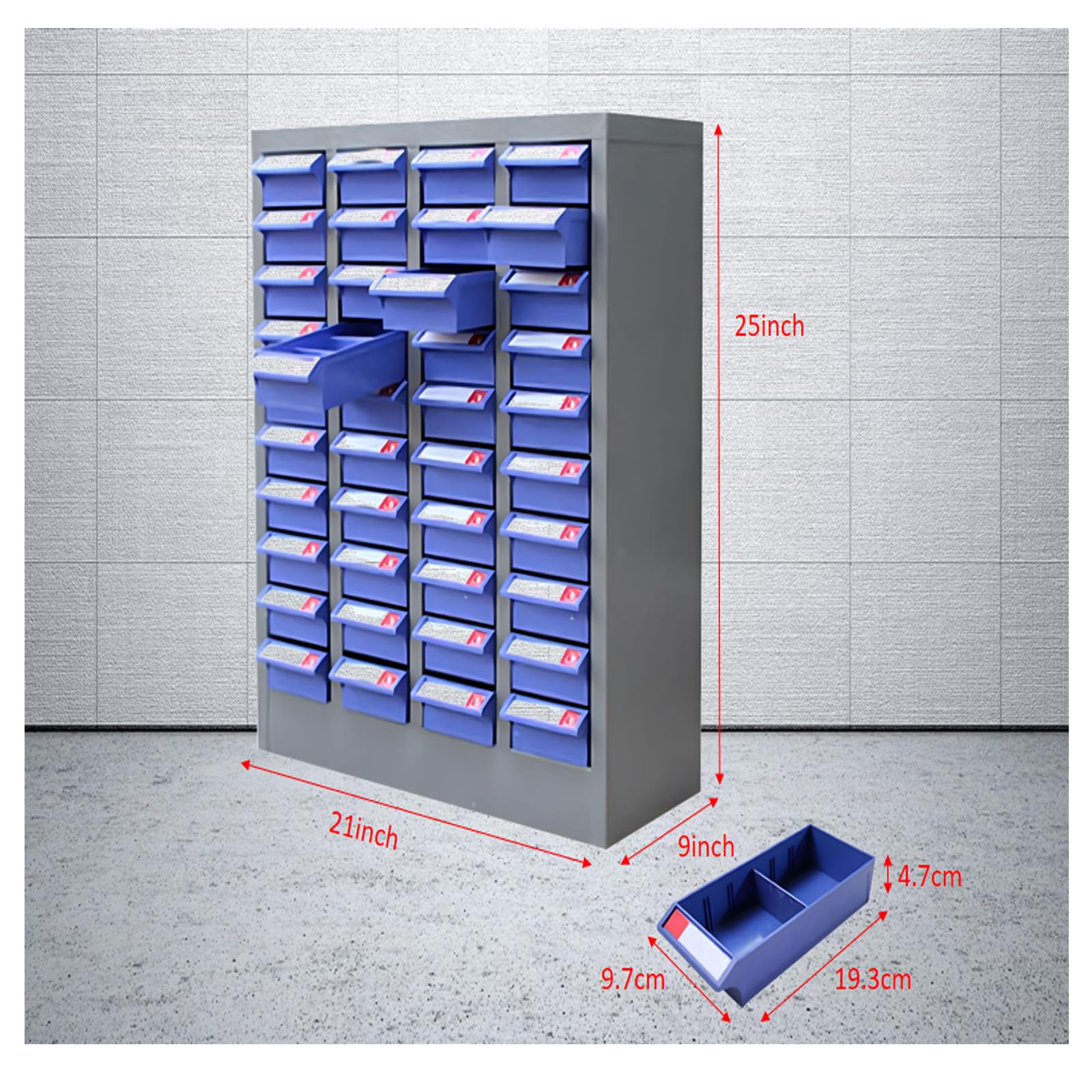 Banfluxion Part Storage Cabinet Without Door 40 Drawer Hardware Organizer Cabinet for Storing Sample, Metals and Electronic Element Blue