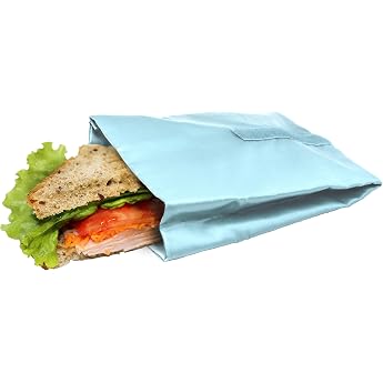 NERTHUS Reusable Sandwich Bag Pastel Blue Eco-Friendly Adjustable Easy to Clean and Machine Safe 10.5 x 14 x 18.5 cm FIH 739 10.5 x 14 x 18.5 cm