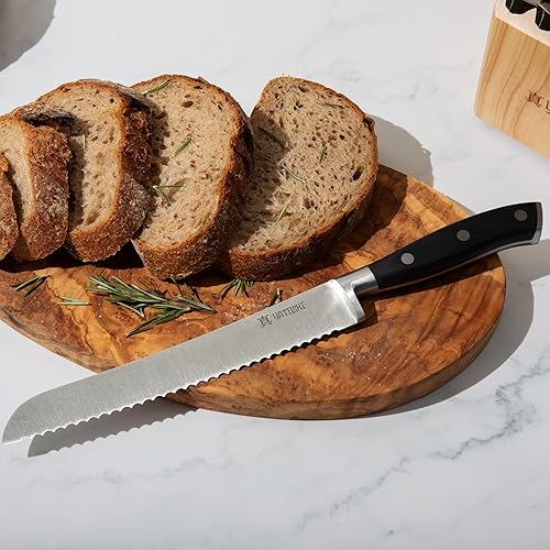 Miniatura 6 de Yatoshi - Juego de cuchillos de 15 piezas, color negro, juego de cuchillos de cocina profesionales, acero inoxidable ultra afilado de alto carbono