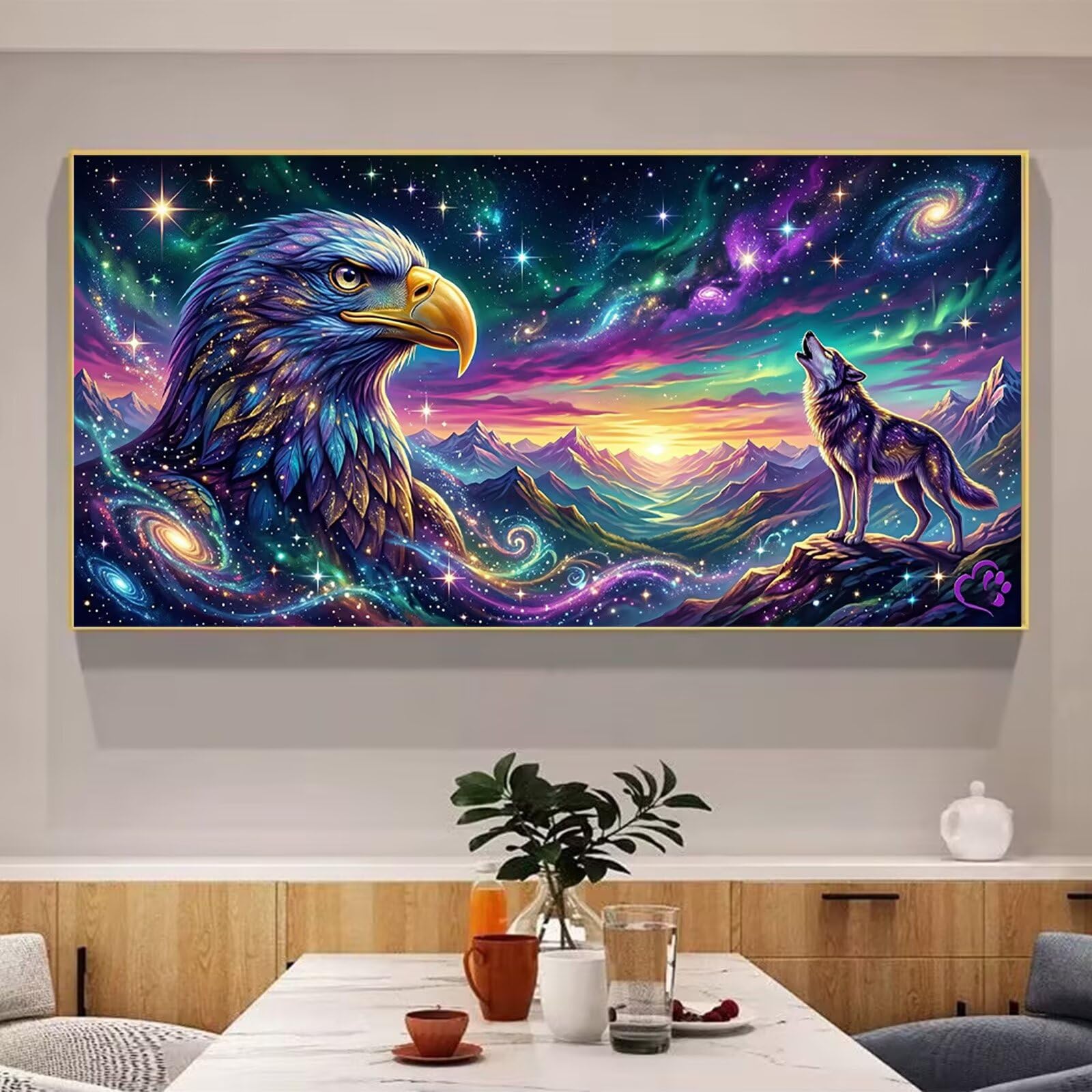 Diamond Painting Traum Diamond Painting Erwachsene Groß XXL Tier, 5D Full Eckige Steine Drill Diamanten Malen Nach Zahlen, DIY Set Kreativ Set für Erwachsene Home Decor Wanddeko 70x140cm, Cod-694