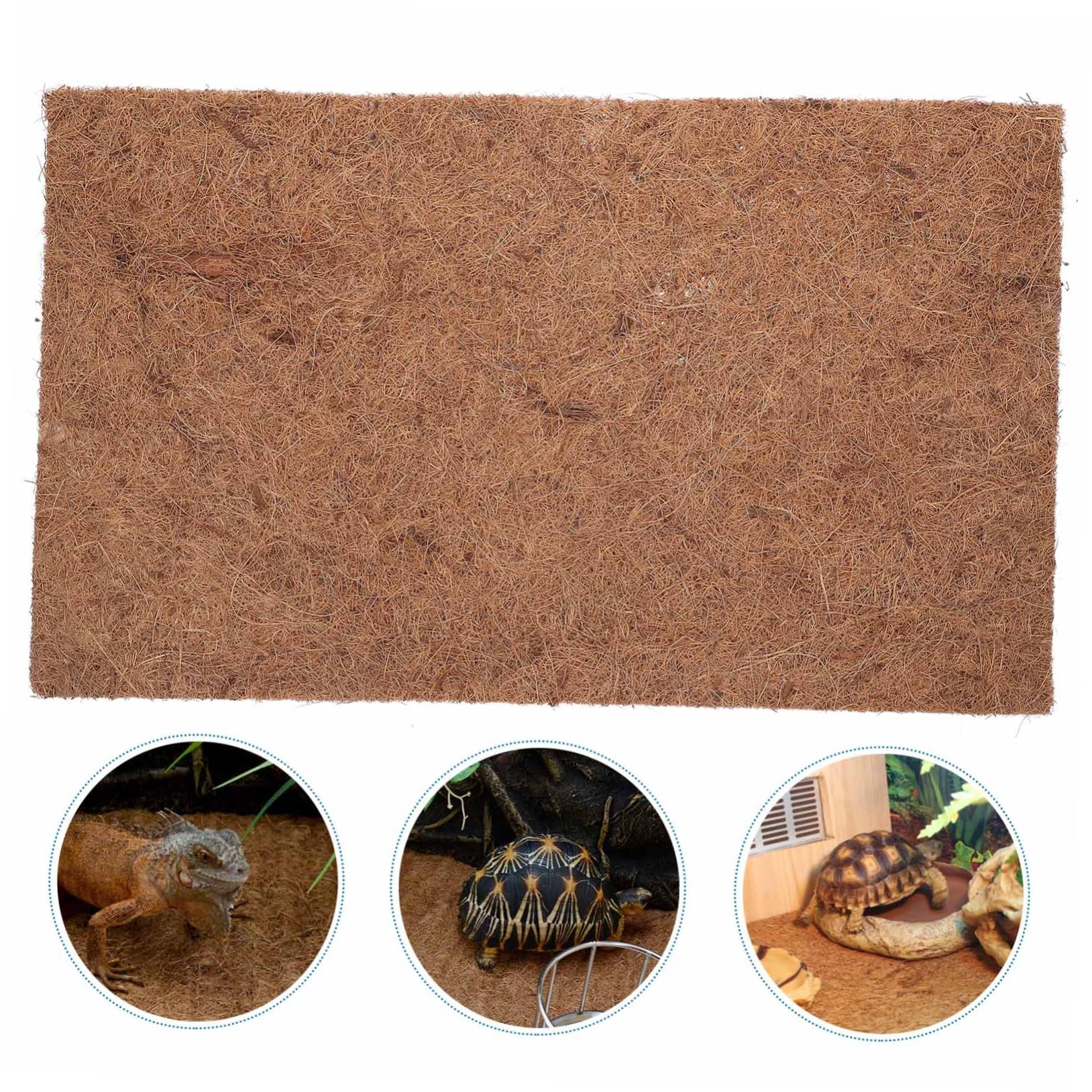 Happyyami Tappetino Rettili in Fibra di Cocco 4 Pezzi, Morbido Coffee | Lucertola e Serpente, Uso in Allevamento Domestico e Negozi per Animali, Protezione Rinforzata