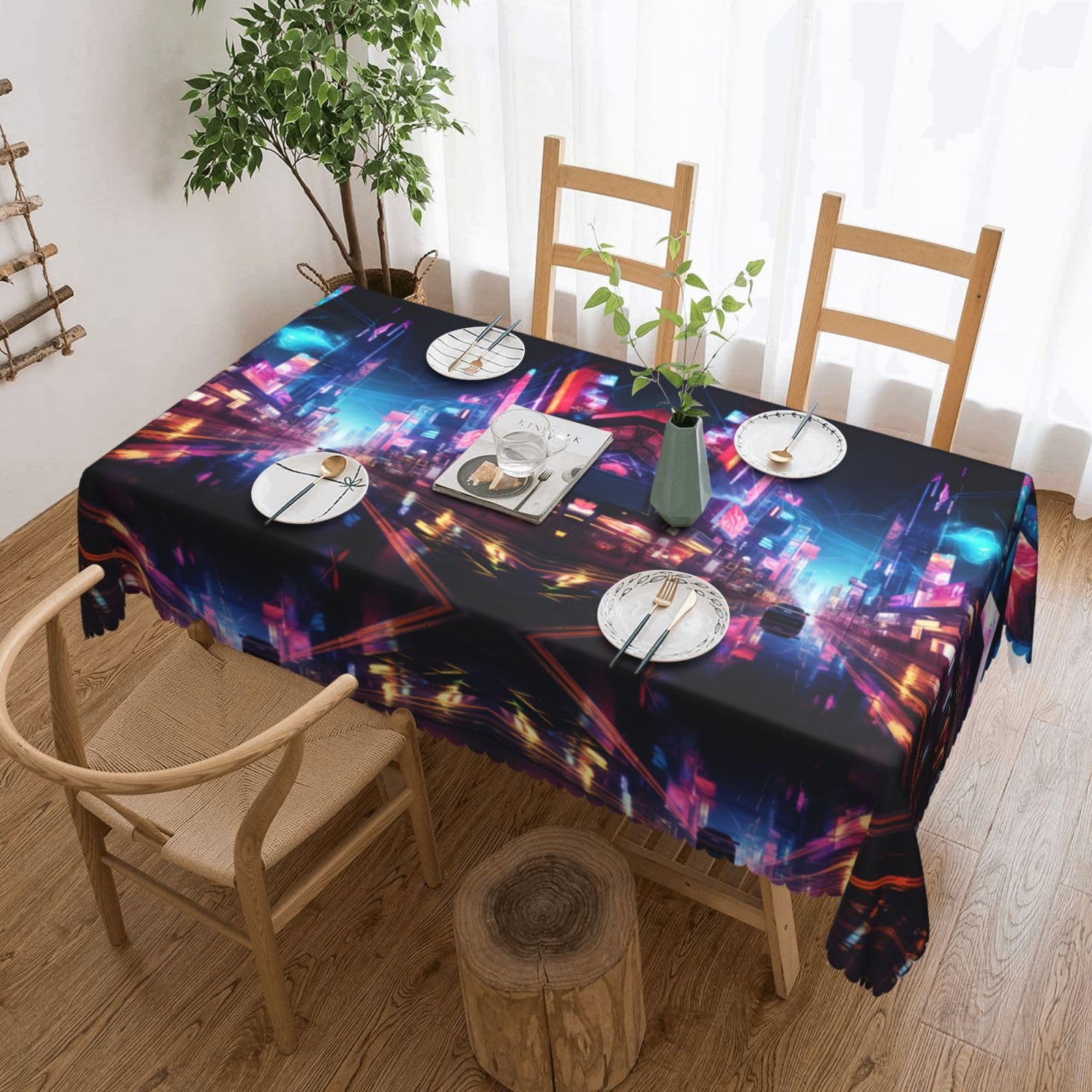 Nappe rectangulaire en tissu vertiges pour buffets et événements