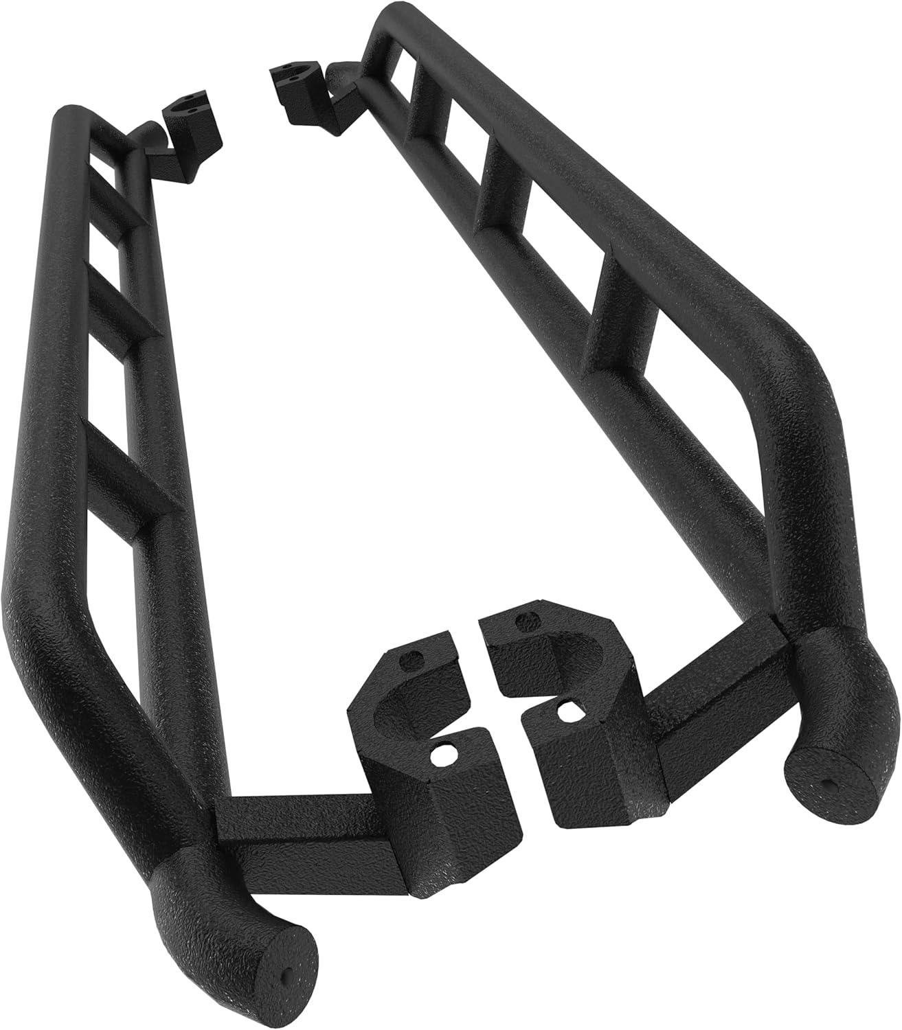 Hooke Road Wrangler JK Rock Slider Nerf Bars Side Protection Rails for 2007-2018 Jeep Wrangler JK Unlimited 4 Door - A Pair