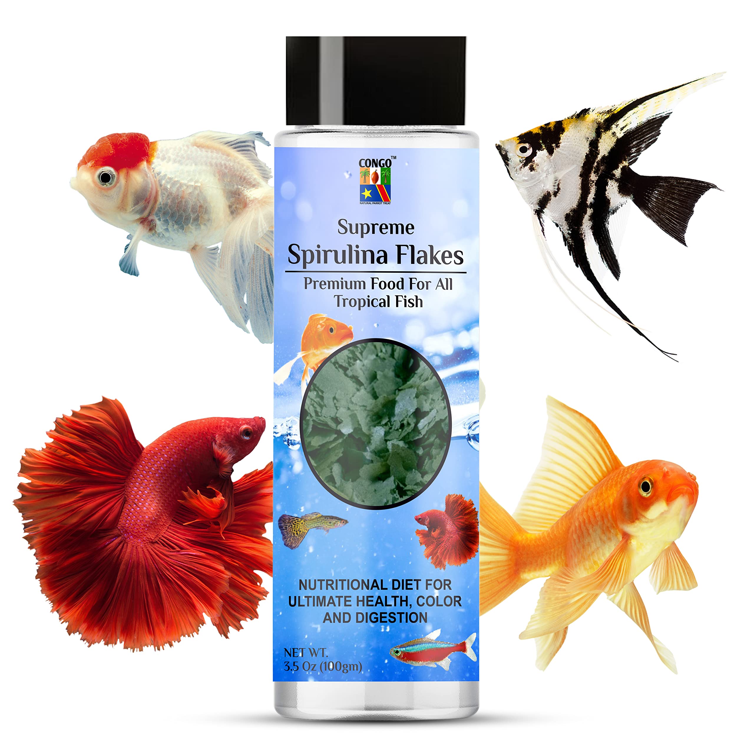 Congo® Supreme Spirulina Flakes High Nutrition Fish Food for All Types of Tropical-50gm (B0BVHWGWZB) Amazon Price History, Amazon Price Tracker