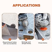 Vista 3 de Broca biseladora de diamante, brocas de diamante de 2 pulgadas (1.969 in) con rosca 5/8-11 para ampliar, pulir y biselar los agujeros exsit